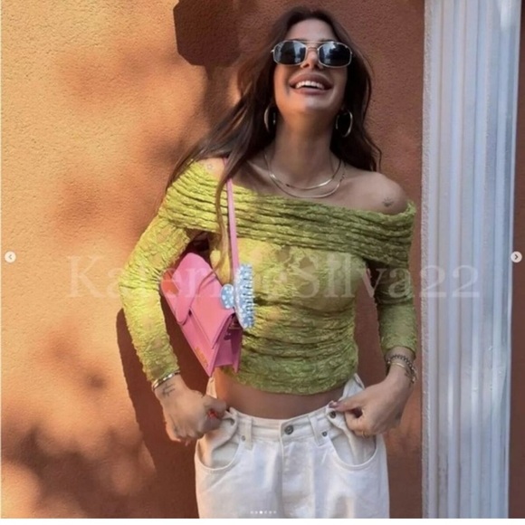 ZARA Off shoulder lace top size S - Picture 3 of 16